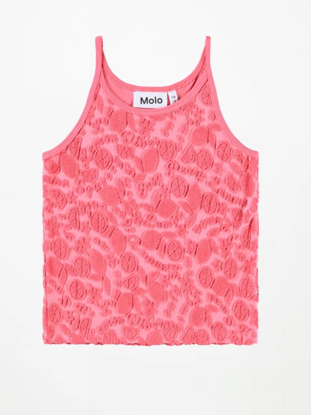 Molo Rizi Top Lemon Quotes Floral Pink Tank Top Size 10